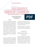 Estrategia Pedagógica Para El Conocimiento de La Copnservación y Sostenibilidad Ambiental