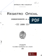 República Del Paraguay - Registro Oficial Correspondiente Al Año de 1899.