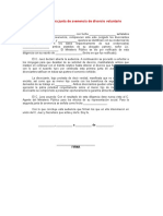 Acta de La Primera Junta de Avenencia de Divorcio Voluntario