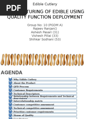 Edible Cutlery Using House of Quality