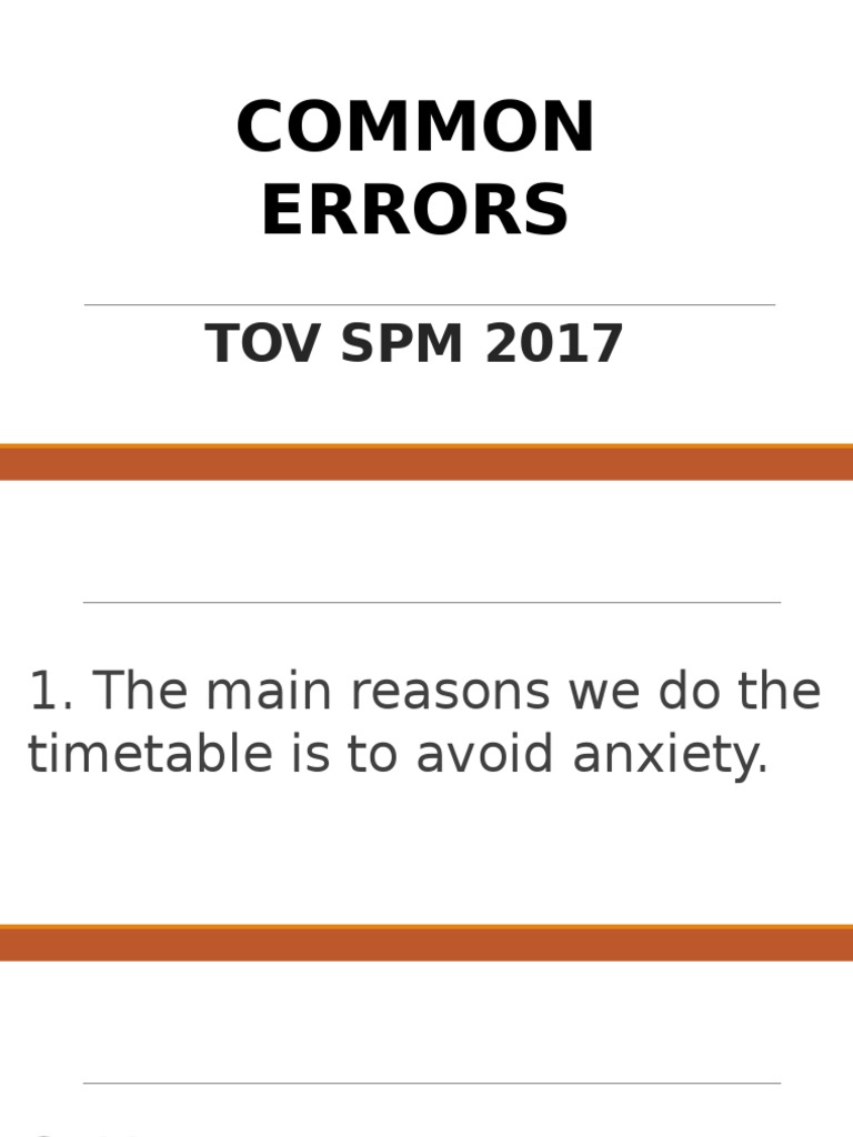 Common English Errors in SPM 2017 | PDF | Self-Improvement | Wellness