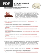 5 Points of Natural Selection - Answer Key