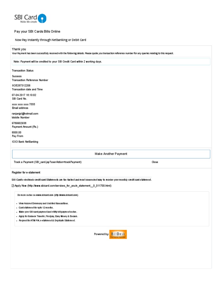 Sbi Card Paynet