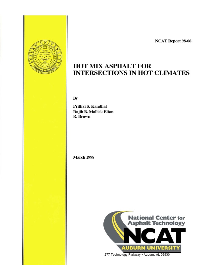 Hot Mix Asphalt For Intersections For Hot Climate | PDF | Road Surface ...