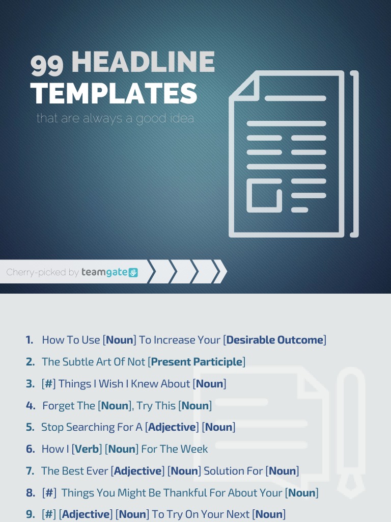 Headline Templates | PDF | Adjective | Noun