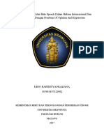 Analisis Blasphemy Atau Hate Speech Dalam Hukum Internasional Dan Hubungannya Dengan Freedom of Opinion and Expression