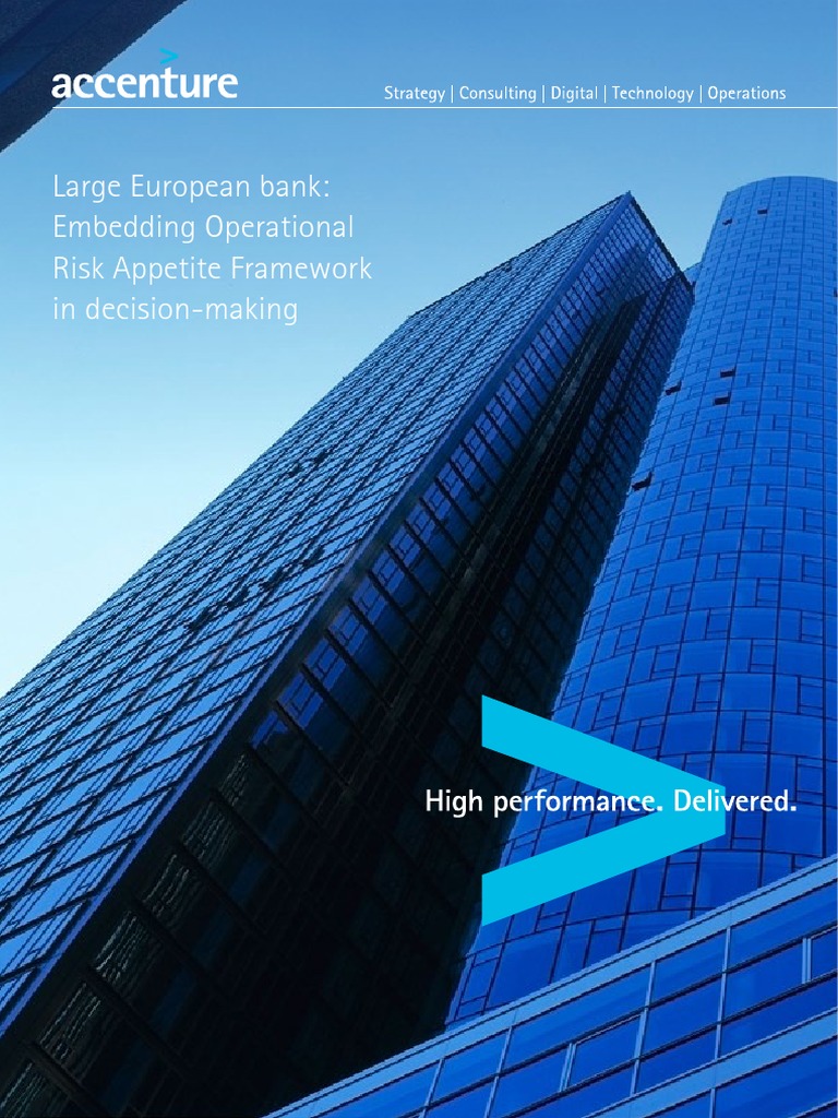 Accenture Embedding Operational Risk Appetite Framework in Decision ...