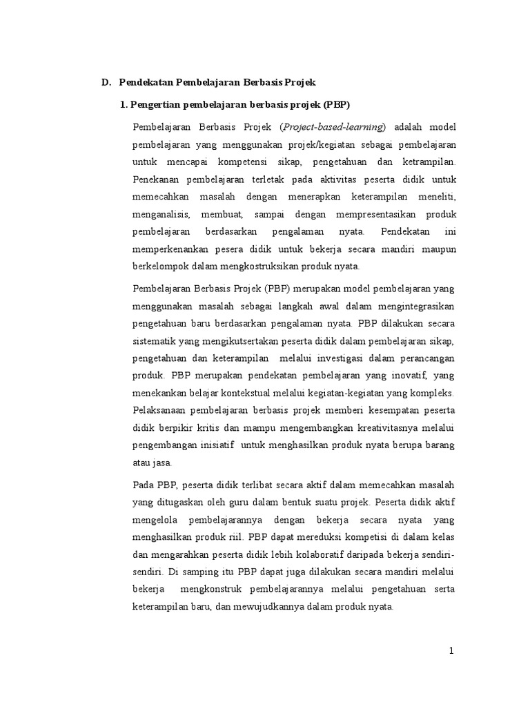 Pendekatan Berbasis Proyek Pdf