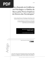 Prática Baseada Em Evidências Em Psicologia e a História Da Busca Pelas Provas Empíricas Da Eficácia Das Psicoterapias