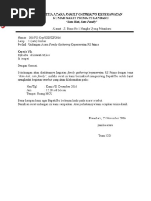 Surat Pemberitahuan Outing Class Renang Sekolah Islam