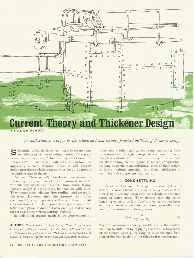 Current Theory and Thickener Design PDF PDF Fluid Dynamics