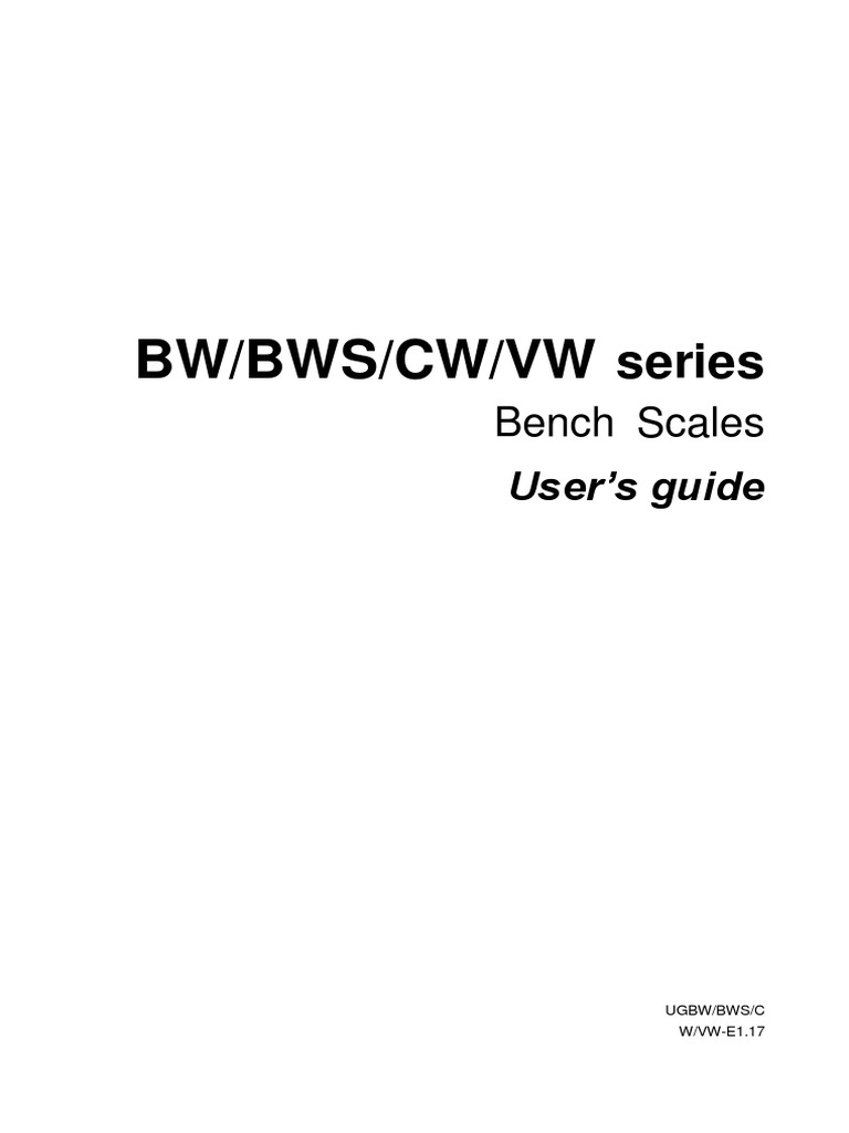 BW/BWS/CW/VW Series Scale Manual | PDF | Weighing Scale | Electrical ...