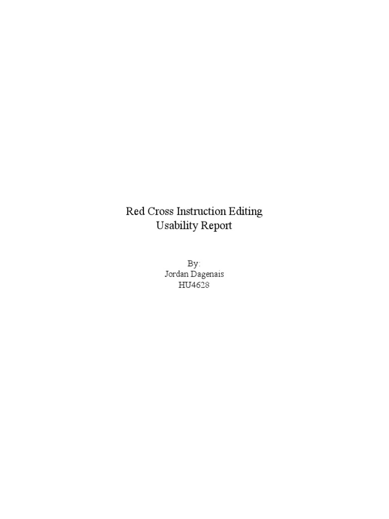 Red Cross Usability Testing Report | PDF | Usability | Software Testing