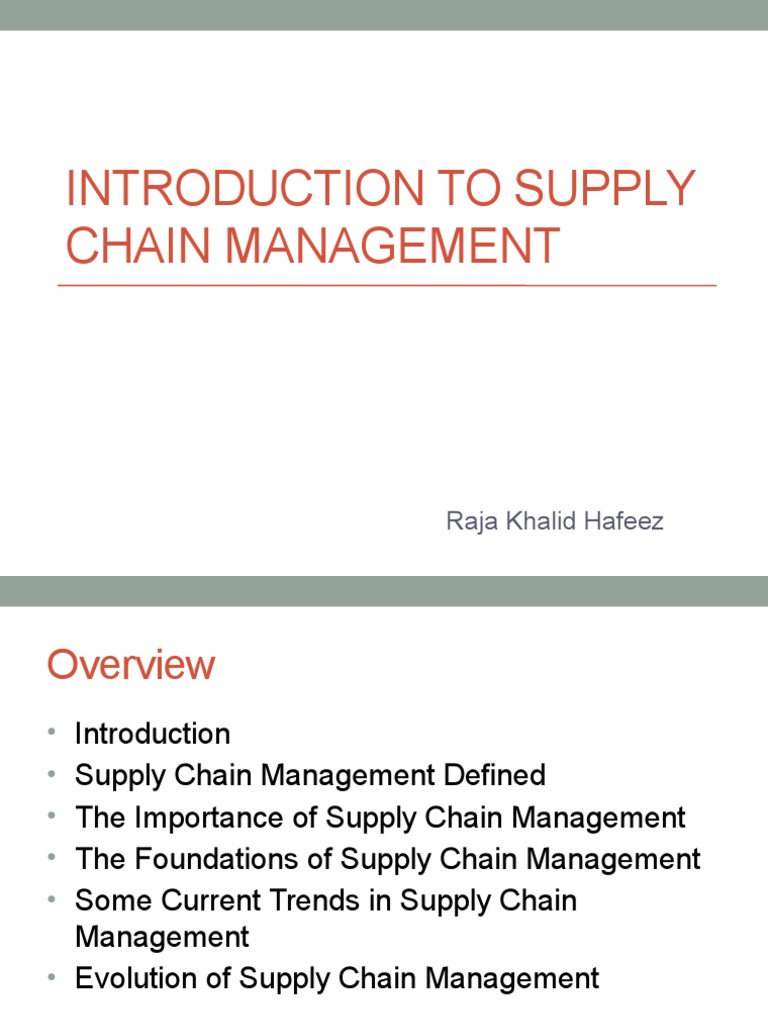 Introduction to Supply Chain Management | PDF