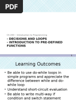 Decisions and Loops - Introduction To Pre-Defined Functions