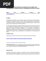 Las Organizaciones Solidarias en Colombia Una Experiencia Alternativa en La Modernización Del Estado