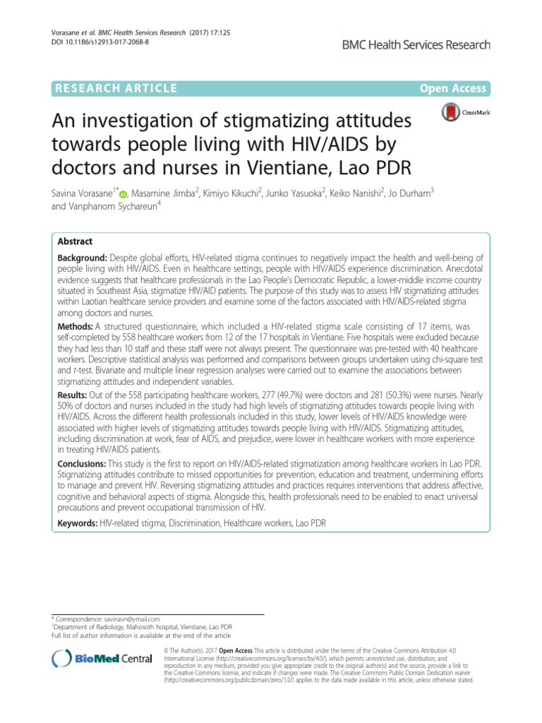 An Investigation of Stigmatizing Attitudes Towards People Living With ...
