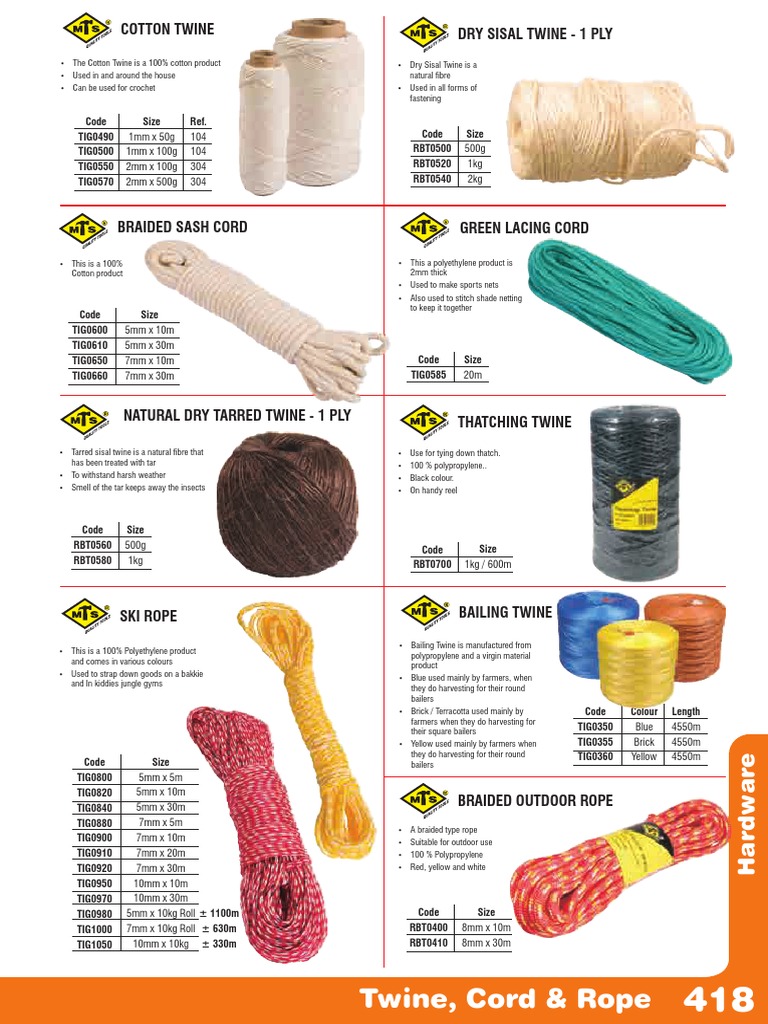Twine, Rope, and Wire Products Guide | PDF | Rope | Galvanization
