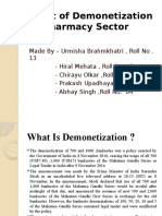 Effect of Demonetization on Pharmacy Sector