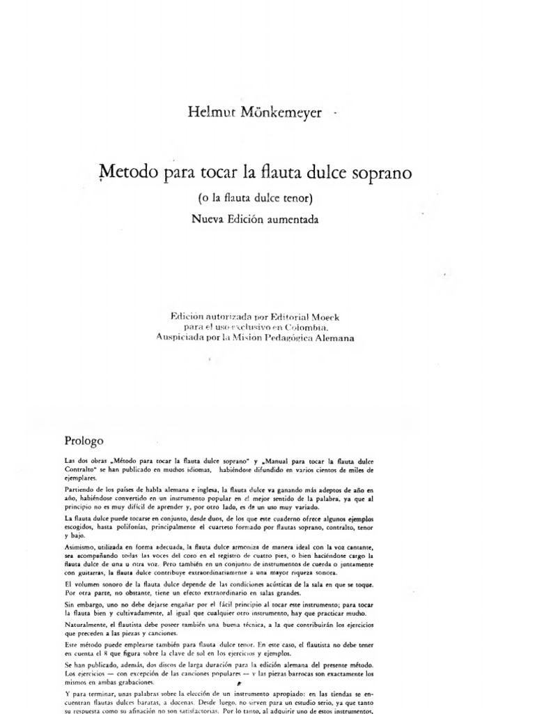 Metodo para tocar flauta dulce soprano pdf pdf