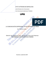 La Comunicación Empresarial en Situación de Crisis