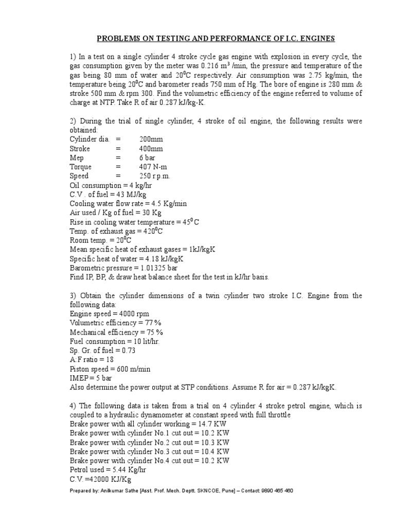 I.C. Engine Testing and Performance Analysis | PDF | Internal ...