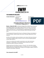 PR - Press Release For International Womens Film Forum