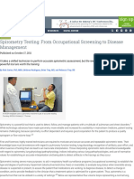 Spirometry Testing: From Occupational Screening To Disease Management - RT