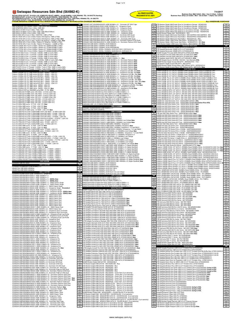 Price | PDF | Advanced Micro Devices | Computer Data Storage