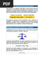 Introdução às equações de primeiro grau