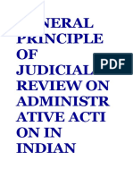 General Principle OF Judicial Review On Administr Ative Acti On in Indian