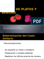 Costeo de Platos y Bebidas