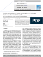 The Study on the Fatigue FEM Analysis Considering the Effect of Stamping