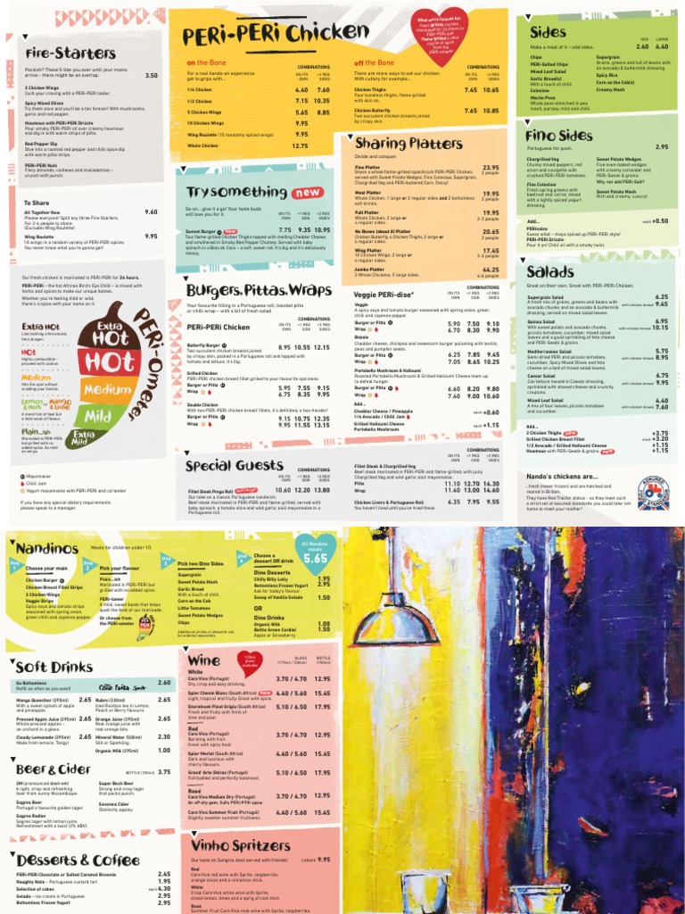 Nando's Uk-Menu | PDF | Salad | Cider