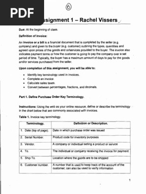 invoice assignment 1