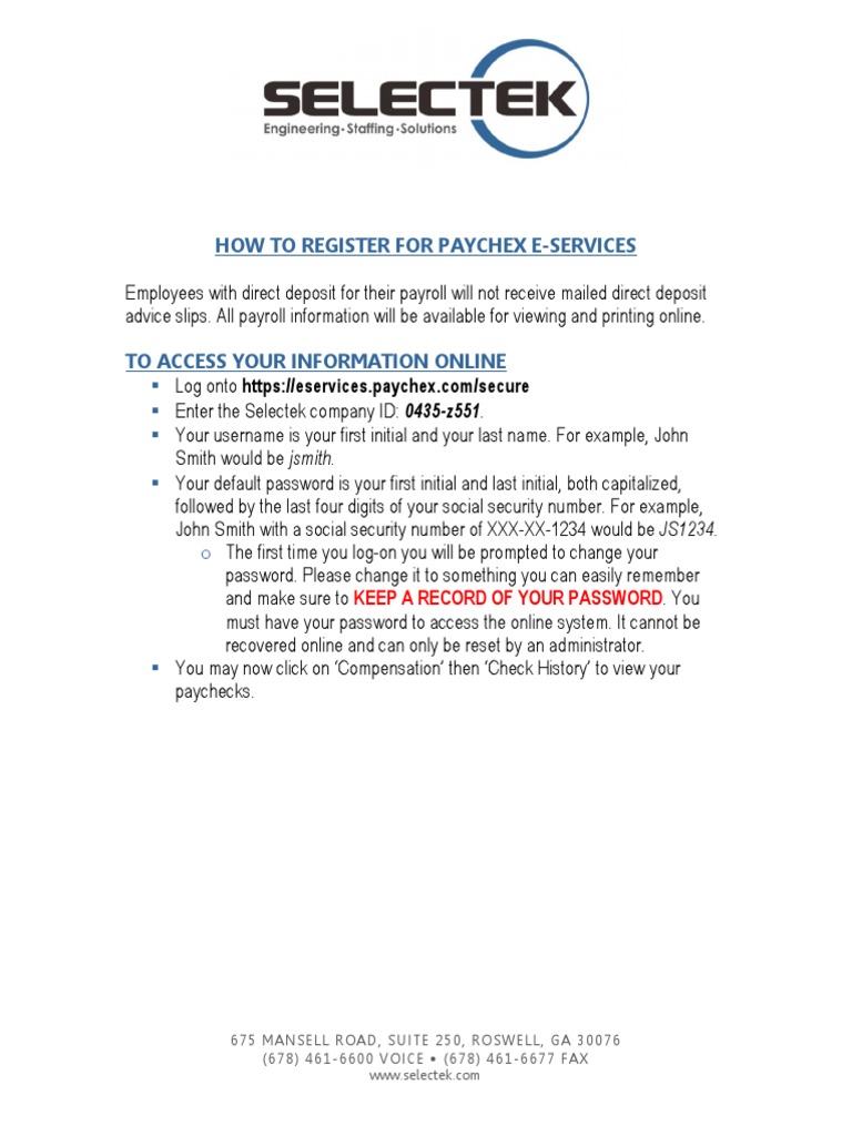 How To Register For Paychex | PDF