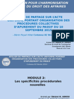 Atelier de Partage Sur L'acte Uniforma Révisé (Spécifictés Procédures) Bénin Royal