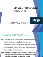 PRAKTIKUM GEOHIDROLOGI: METODE PUMPING TEST