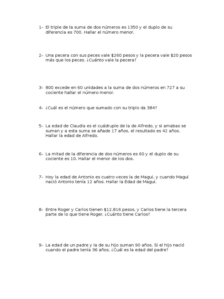 El Triple De La Suma De Dos Numeros