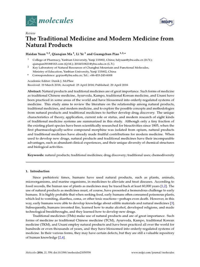 The Traditional Medicine and Modern Medicine From | PDF | Traditional ...