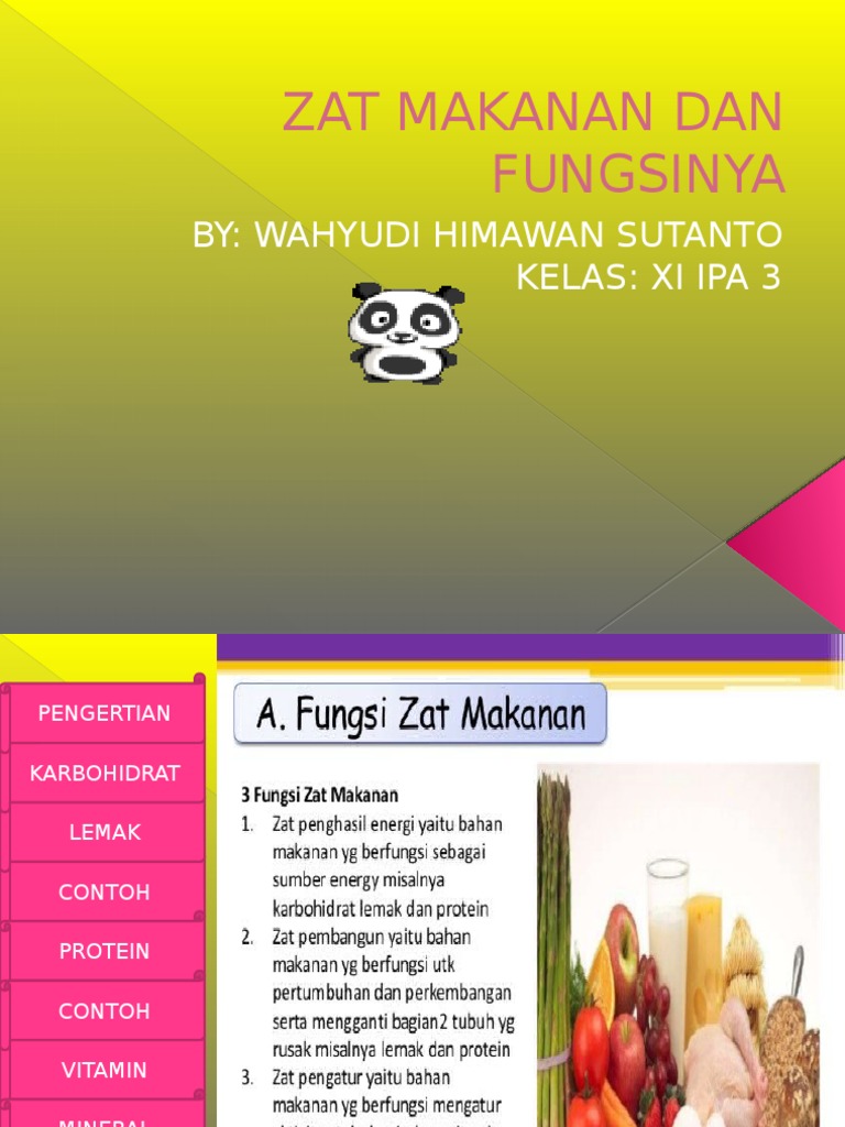 Zat Makanan Dan Fungsinya Wahyudi