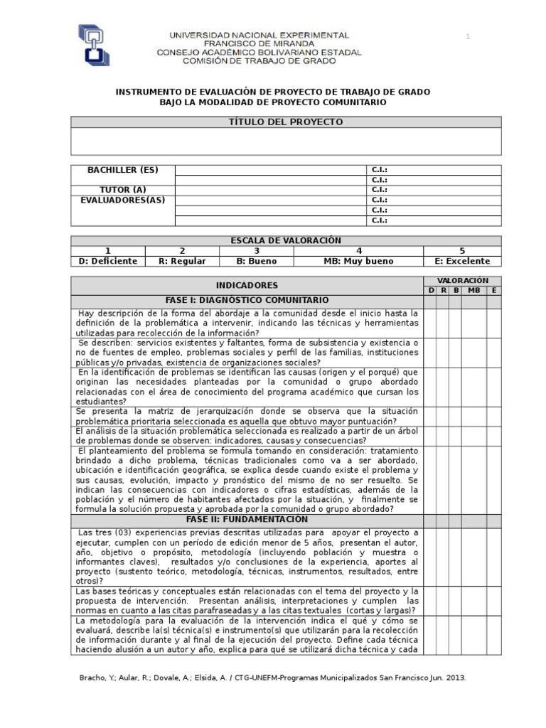 Evaluación de Proyectos Comunitarios | PDF | Cociente de inteligencia ...