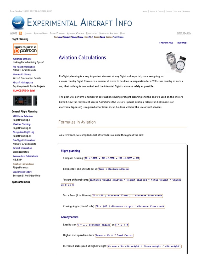 Aviation E6B & Jeppesen Flight Calculators for Aviation Formulas