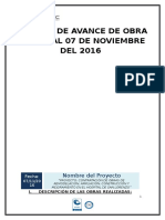 Informe de Avance de Obras HSL DEL 01 Al 07 de Noviembre