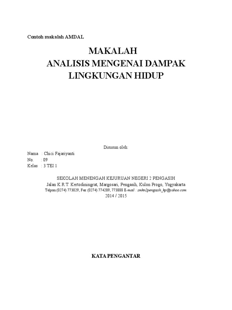 Contoh Makalah Amdal Pdf