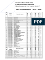 Cycle Test - III Marks Statement - III Year A Section