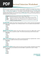 Behavioral Interview Worksheet