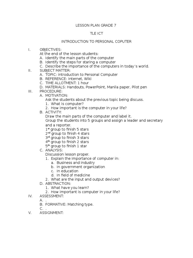 Grade 7 Introduction to Personal Computers | PDF | Career & Growth | Art