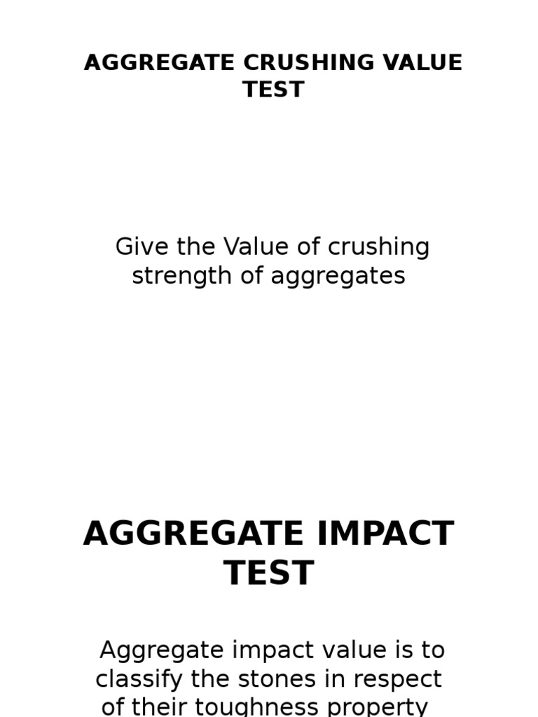 Aggregate Crushing Value Test PDF Concrete Cement