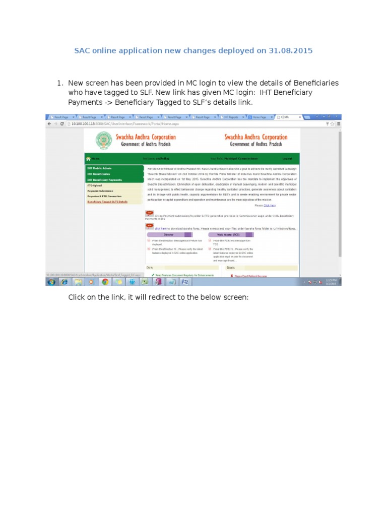 SAC Online Application Updates 2015 | PDF | Websites | Communication